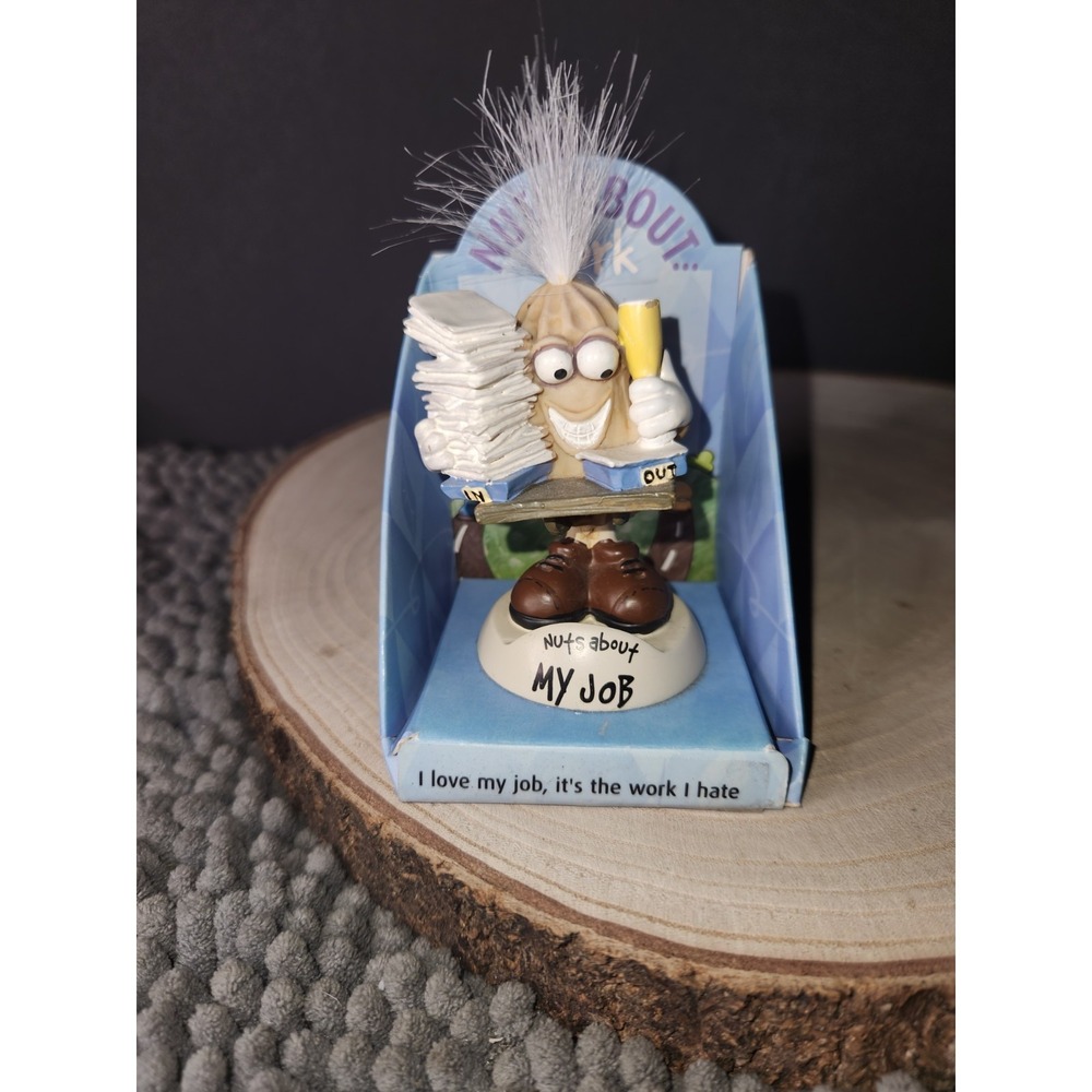 VINTAGE Nuts About Work Peanut Bobble Head Figurine Office Worker‎